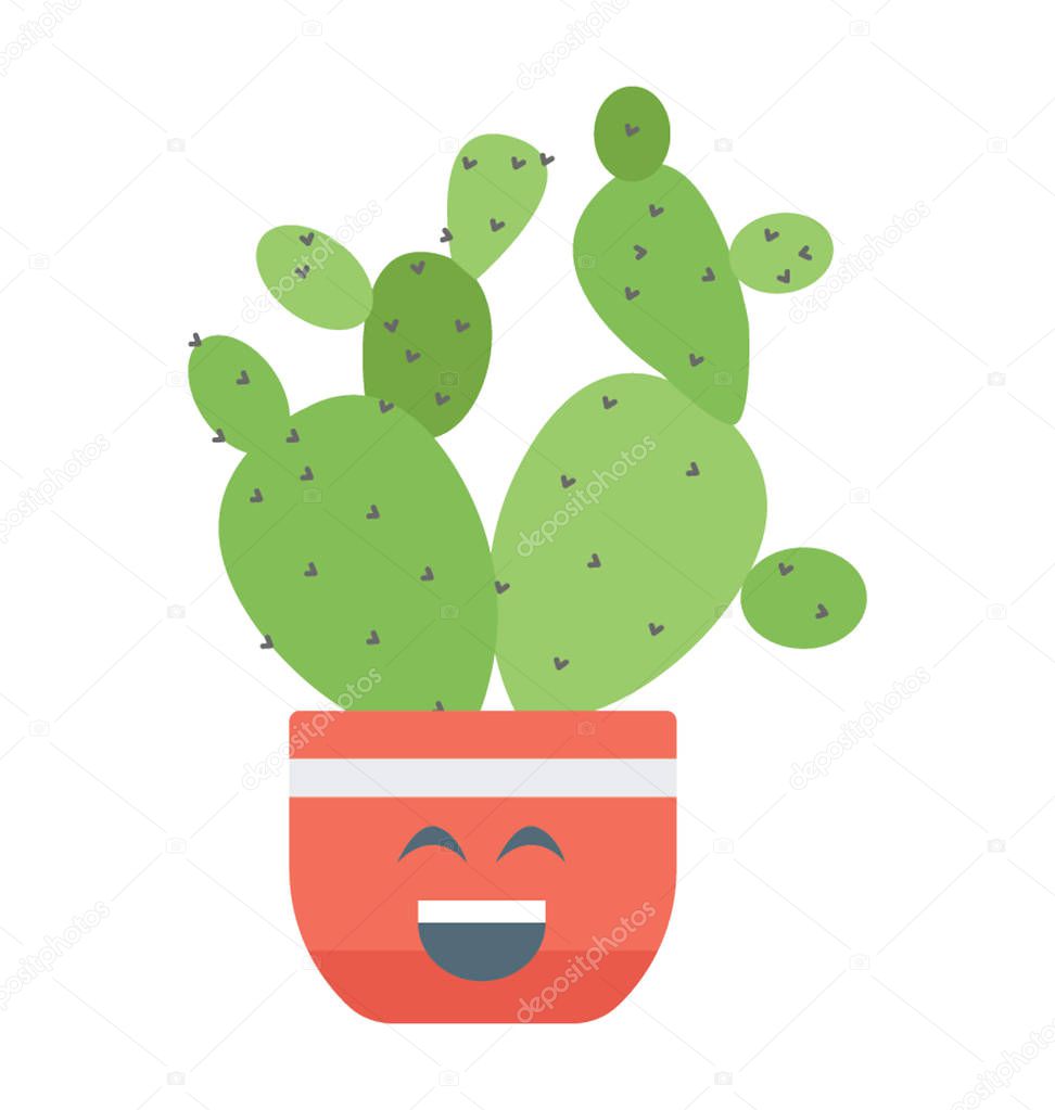 A cartoon cactus with red angry emoji 