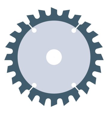 Testere simgesi haddeleme yuvarlak şekli simgeleyen gördüm 