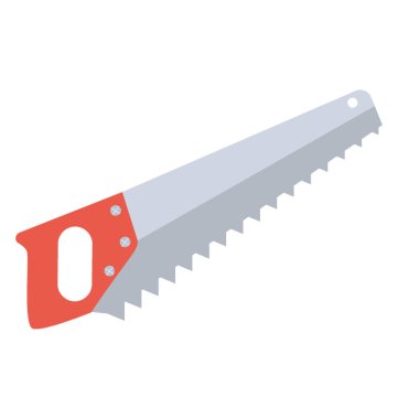 Carpenting ekipman gibi bir bıçak, testere simgesi 