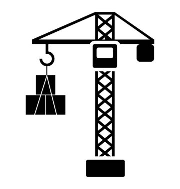 Kartonlar, liman Vinç makine tutan bir makine 