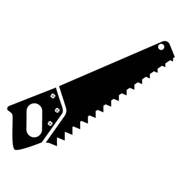 Carpenting ekipman gibi bir bıçak, testere simgesi 