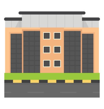 Şirket ofis tasarımını düz simgesi