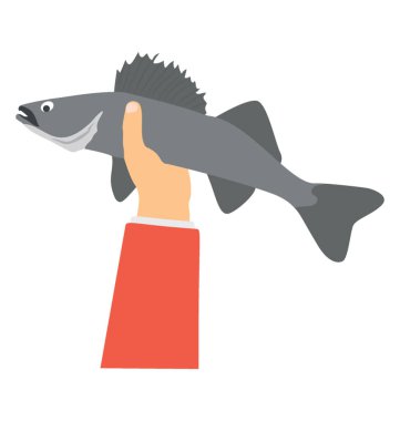 Çiğ balık sunma kutsal kişilerin resmi kavramı yakalamak balık tutan el 