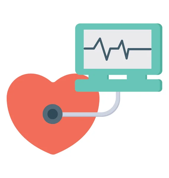 Apparecchiatura Medica Monitorare Battito Cardiaco Ecg Macchina — Vettoriale Stock