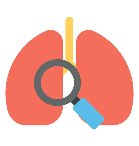 Μεγεθυντικό Φακό Πάνω Από Τους Πνεύμονες Έρευνα Τους Πνεύμονες — Διανυσματικό Αρχείο