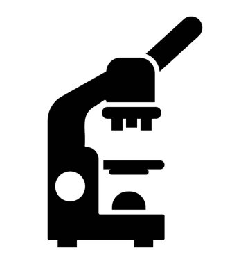 Mikroskop simgesinin kabartma tasarımı, laboratuvar araştırması 