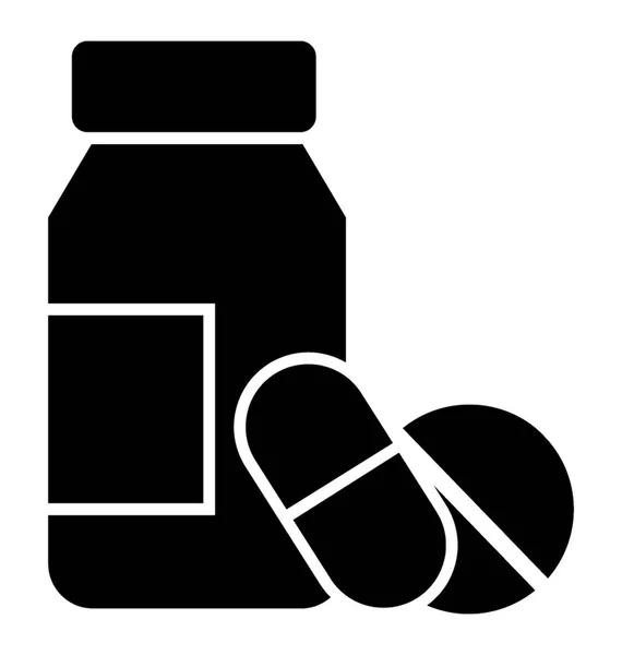 Tabletta Jar Mutatja Gyógyszeres Kezelés — Stock Vector