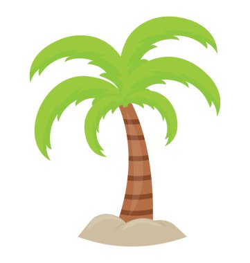 Palmiye ağacı ile tropikal bir alan ada tasvir 