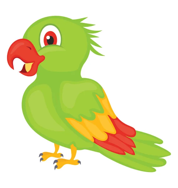 Kreslený Pirát Papoušek Ikona — Stockový vektor