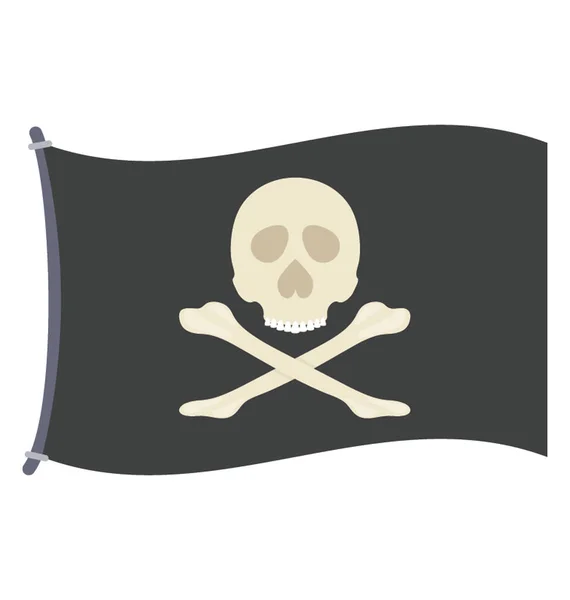 Godło Pirata Czaszką Piracką Flagę — Wektor stockowy