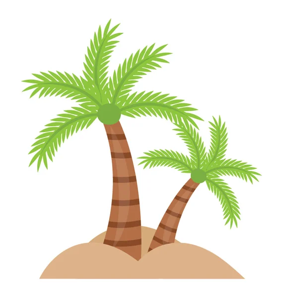 Egy Trópusi Pálma Területen Ábrázoló Sziget — Stock Vector