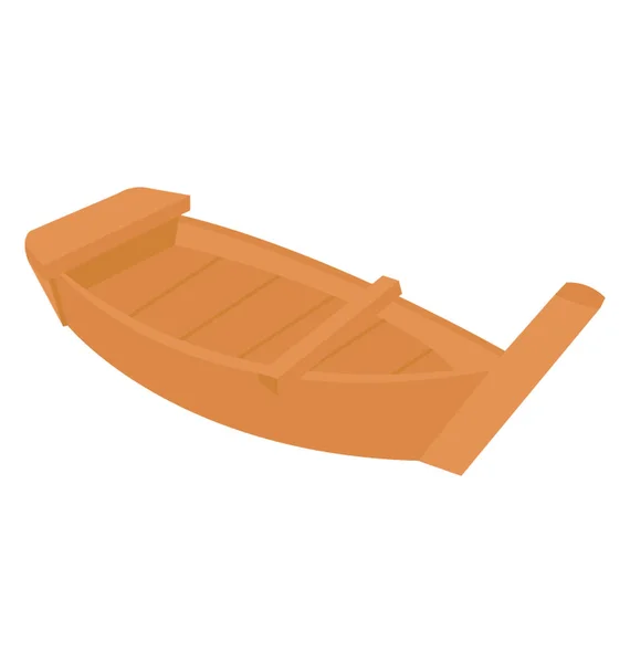 Деревянная Лодка Путешествий Воде — стоковый вектор