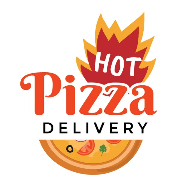 Creative Hot Pizza Icon Design — Stock Vector