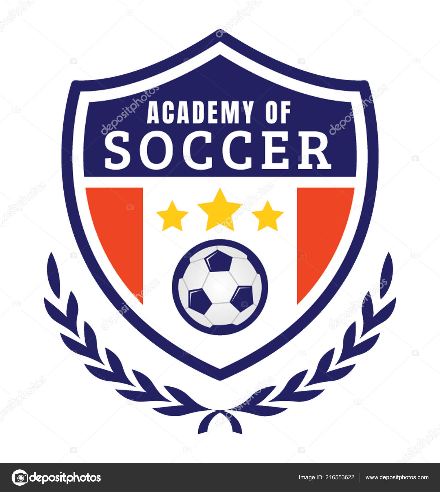 Una Insignia Con Logotipo Pelota Que Representa Academia Fútbol Vector de  stock #216553622 de ©vectorsmarket, image size:1520x1700