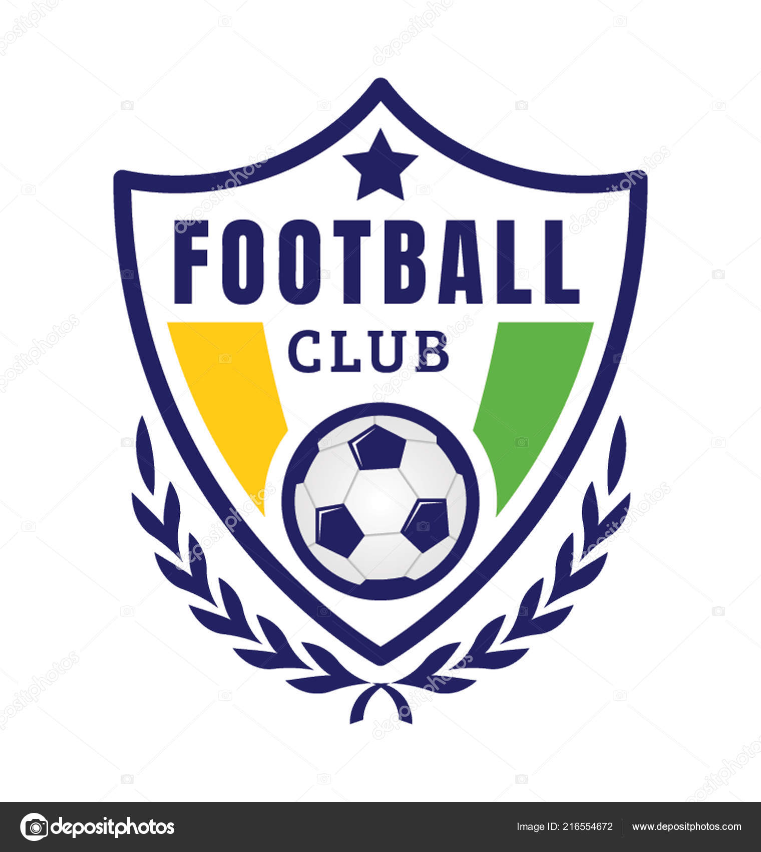 Football Club Logo Badge Represent Football Team Stock Vector Image by