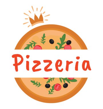 Renkli pizzacı düz simgesi