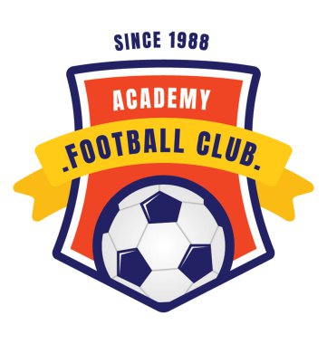 Futbol Akademisi temsil eden top logolu bir rozet 