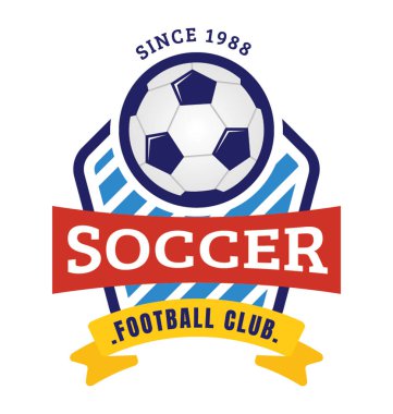 Rozet futbol takımı temsil etmek için bir futbol kulübü logosu