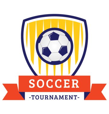 Futbol Turnuvası temsil eden futbol takımının bir logo 