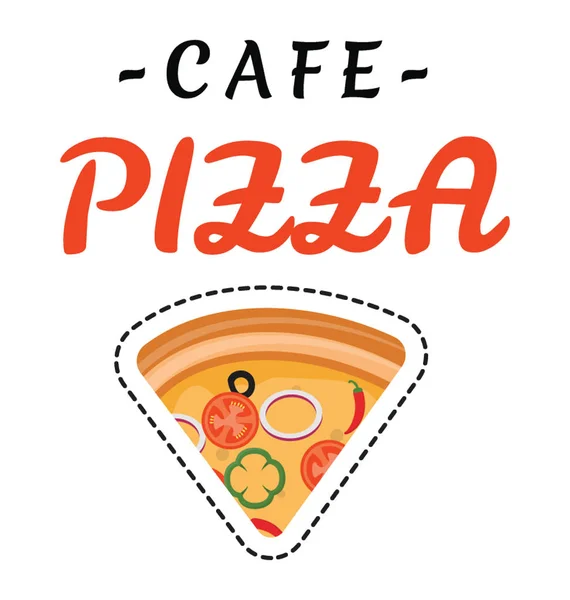 Colorful Creative Pizza Cafe Design Icon — Stock Vector