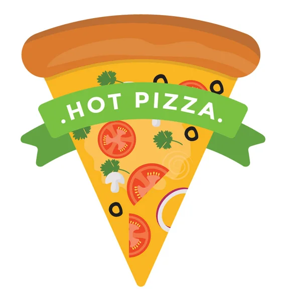Hot Pizza Ikona Designu — Wektor stockowy