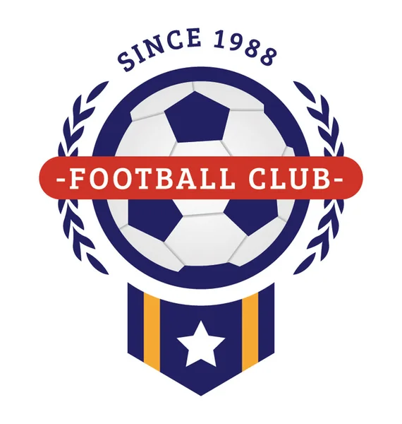 Een Voetbal Club Logo Badge Vertegenwoordigen Voetbalelftal — Stockvector