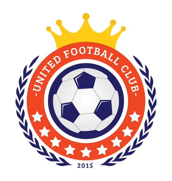 Logo Della Squadra Calcio Unita Distintivo Rappresentare Squadra Calcio — Vettoriale Stock