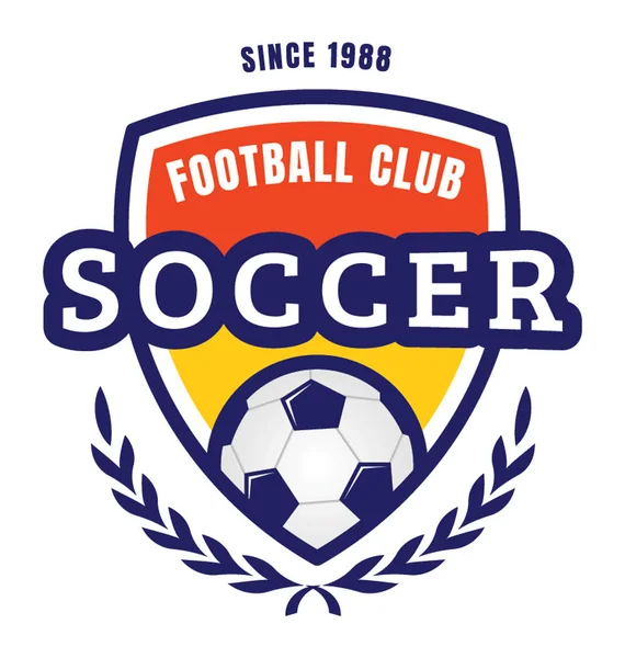 Een Voetbal Club Logo Badge Vertegenwoordigen Voetbalelftal — Stockvector