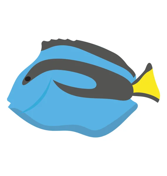 Ett Undervattensfoto Fisk Blå Färg Blå Tang — Stock vektor