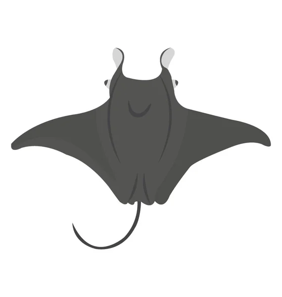 Manta Ray Una Gran Especie Pez Aplanado — Vector de stock