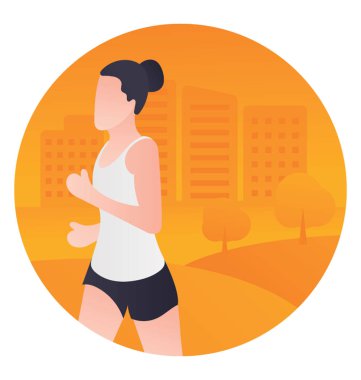 Çalışan bir kız Koşu süreci gösterilen 