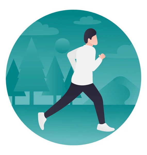 Ένα Τρέχοντας Άτομο Που Κάνει Τζόκινγκ — Διανυσματικό Αρχείο