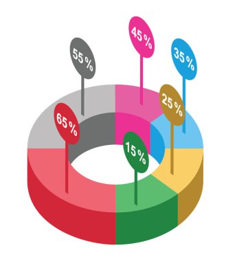 Halka grafik tasvir infographics ile yuvarlak şekil grafiği 