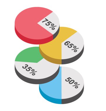 Farklı yüzdeleri soyut pasta karakterize sahip pasta 