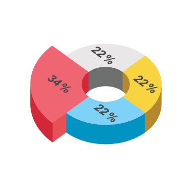 Halka grafik tasvir infographics ile yuvarlak şekil grafiği 