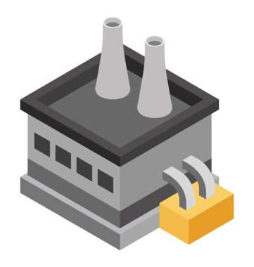 Bir elektrik santrali sanayi simgesi