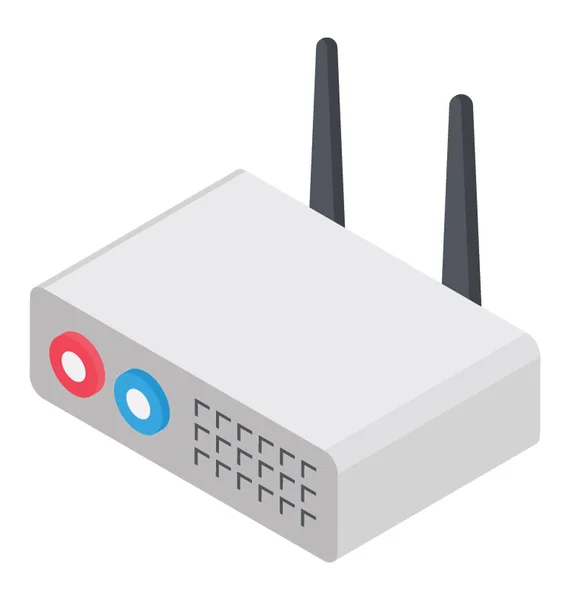 Bir Internet Aygıtı Yönlendirici Wifi Sinyalleri Için — Stok Vektör