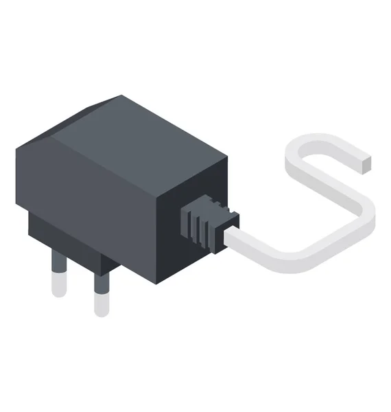 Adapter Vagy Tápenergia Gépek Használják Mint Egy Dugó Használt Töltő — Stock Vector