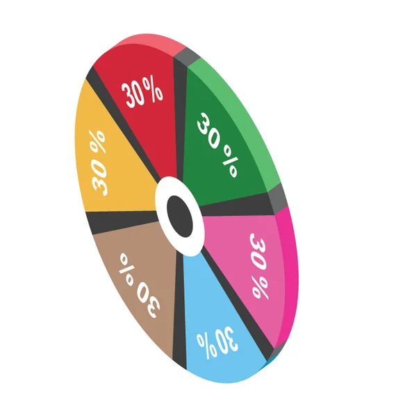 Schnittrunde Graphik Die Tortendiagramm Darstellt — Stockvektor