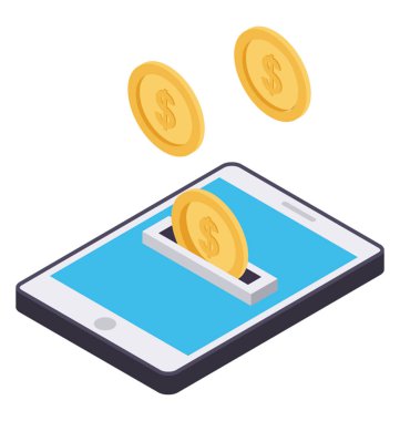 Dolar paraları içinde mobil ödeme sahip Smartphone