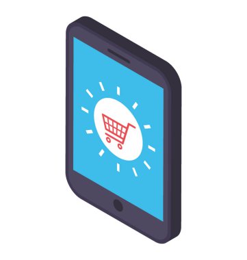 Alışveriş kova smartphone içinde m ticaret kavramdır