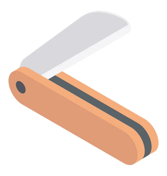 Двустороннее Маленькое Длинное Лезвие Пластиковом Корпусе Изображающее Служебный Нож — стоковый вектор