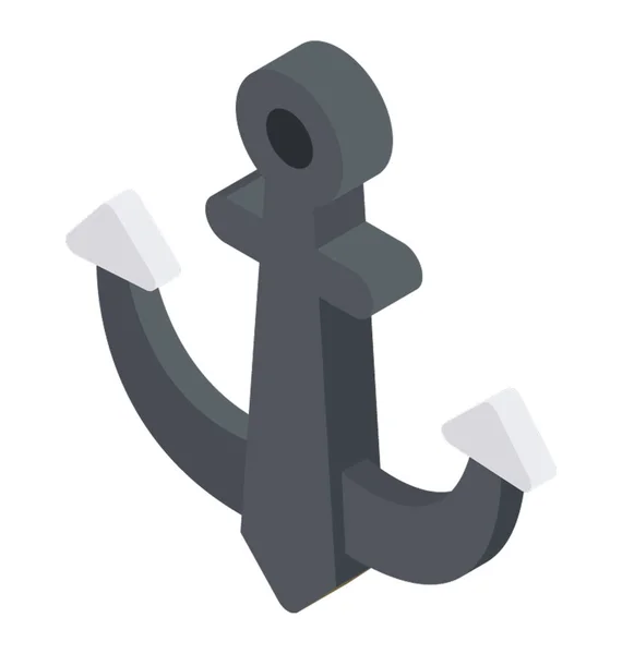 Symbol Einer Bootsausrüstung Mit Anker — Stockvektor