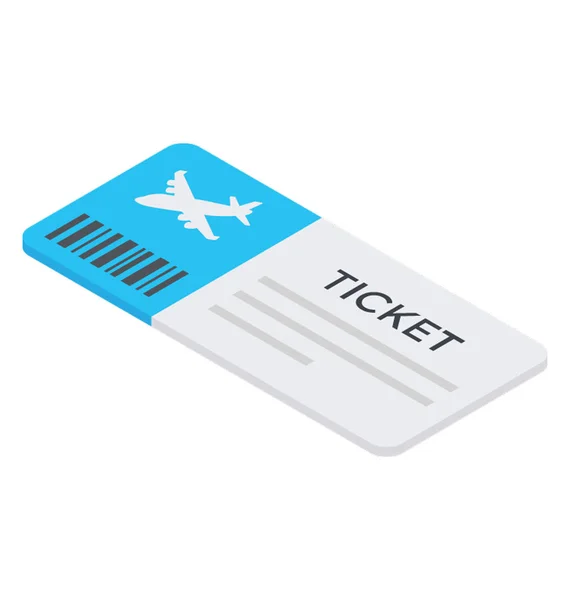 Een Vermelding Ticket Platte Vector Design Pass — Stockvector