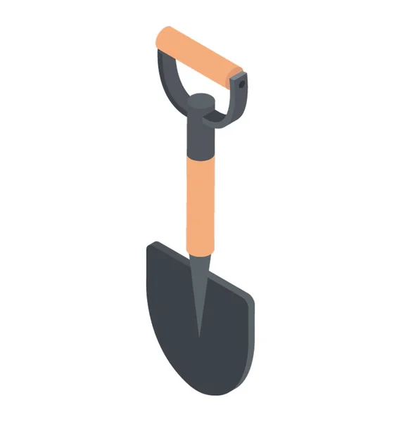 Лопата Инструмент Широким Лезвием Выкопать Грязь Лопату — стоковый вектор