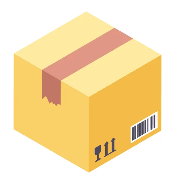 Closed Box Symbolising Parcel Deliver — Stock Vector