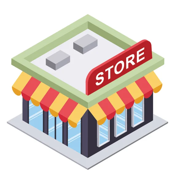 Icono Plano Diseño Tienda — Vector de stock