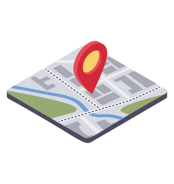 Carte Papier Avec Pointeur Concept Navigation Adresse — Image vectorielle