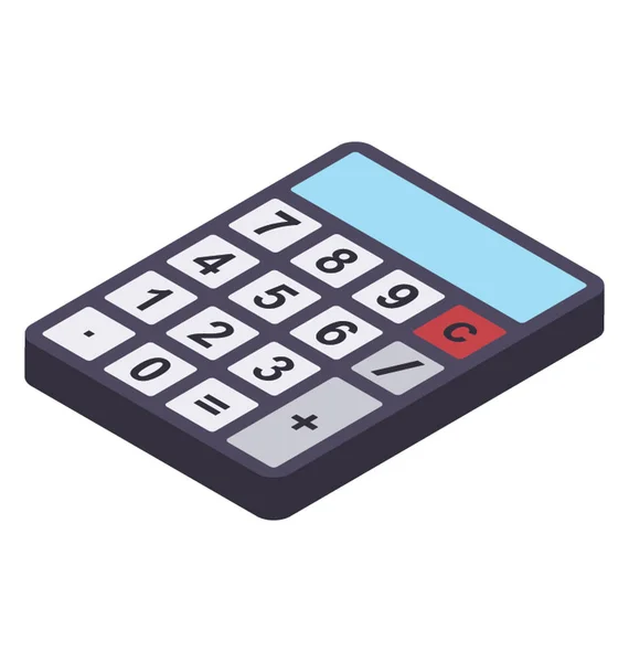 Dispositif Calcul Électronique Portable Calculatrice Icône Vecteur — Image vectorielle