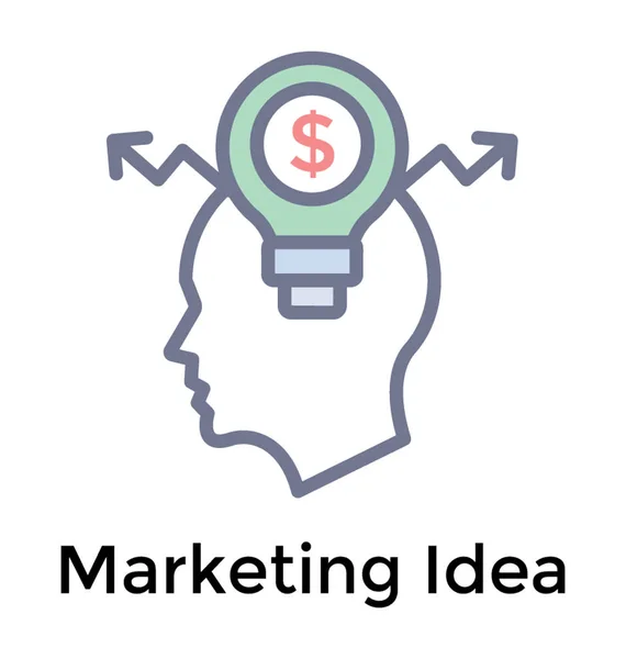 Ideias Marketing Cérebro Humano Para Marketing Criativo — Vetor de Stock